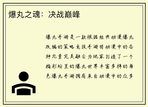 爆丸之魂:决战巅峰 爆丸之魂:决战巅峰